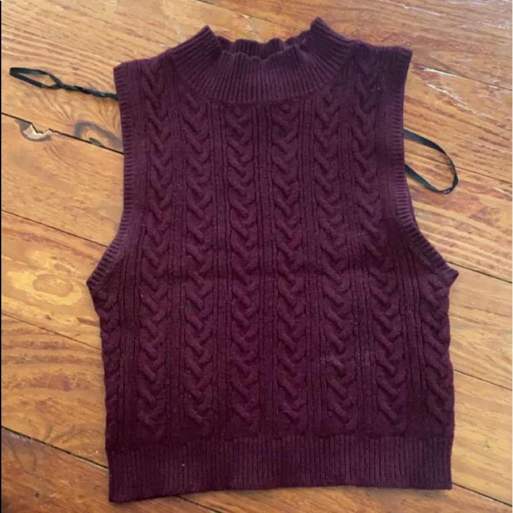 Burgundy tight fitting crop top